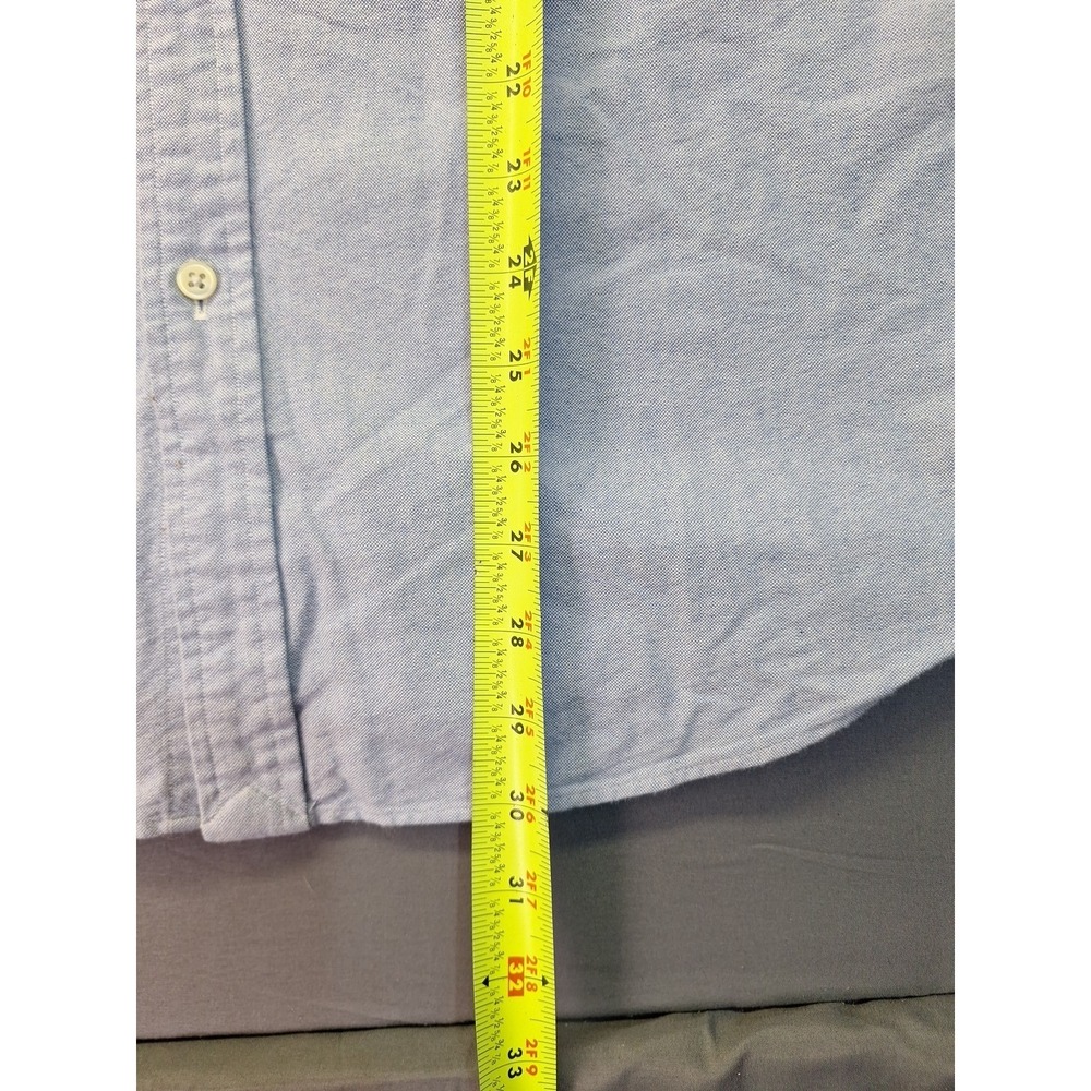 Polo Ralph Lauren Mens Slim Fit XL Blue Chambray Flesh Pony Preppy Golf Office - Picture 9 of 12